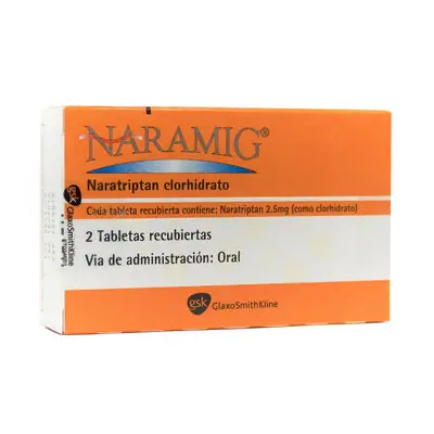 Naramig tabletas 2,5 mg, caja x 2 unidades
