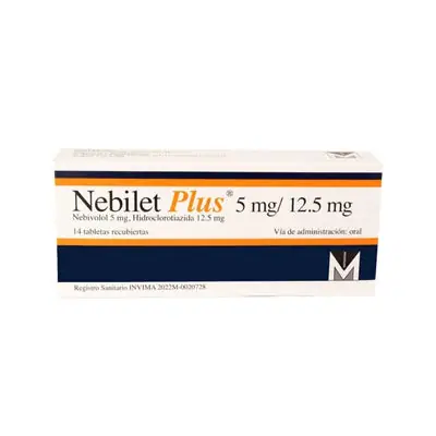 Nebilet Plus tabletas recubiertas 5/12,5 mg caja x 14 unidades
