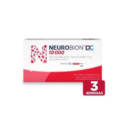 Neurobion DC jeringa prellenada 10000, caja x 3 unidades
