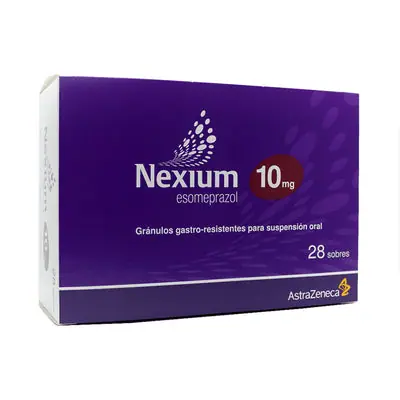 Nexium 10 mg sobres, caja con 28 sobres