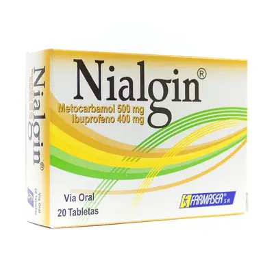 Nialgin tabletas 500 mg/400 mg caja x 20 unidades