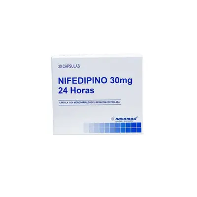 Nifedipino 24 horas cápsulas 30 mg, caja x 30 unidades