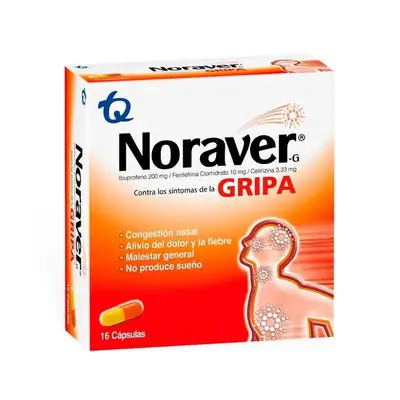 Noraver Gripa cápsulas, caja x 16 unidades