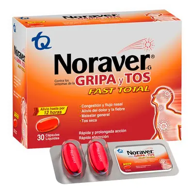 Noraver Gripa Fast Total cápsulas, caja x 30 unidades