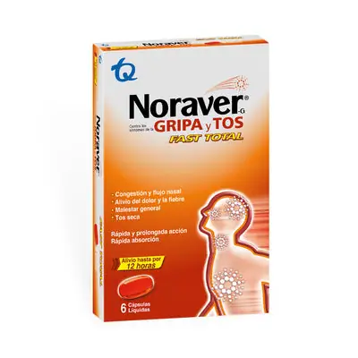 Noraver Gripa Fast Total cápsulas, caja x 6 unidades