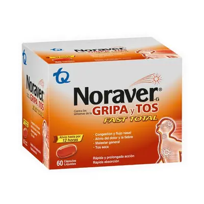 Noraver Gripa Fast Total cápsulas, caja x 60 unidades