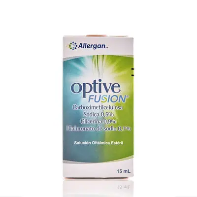 Optive Fusion 0,5 % solución oftálmica en gotas, caja de 15 ml