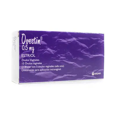 Ovestin 0.5 mg óvulos vaginales, caja con 15 óvulos