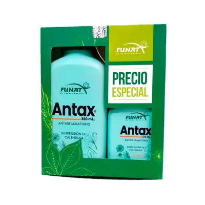 Antax suspensión, empaque con frascos de 360 ml y 170 ml (Funat)