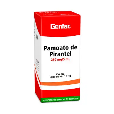 Pamoato de pirantel Genfar suspensión 250 mg, frasco x 15 ml