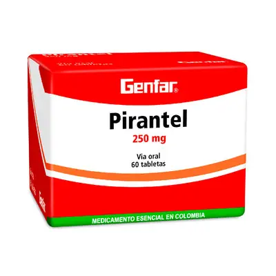 Pamoato de pirantel Genfar tabletas, caja x 60 unidades
