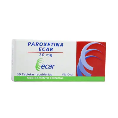 Paroxetina 20 mg caja x 30 tabletas Ecar