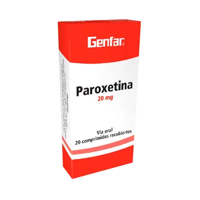 Paroxetina Genfar tabletas 20 mg, caja x 20 unidades