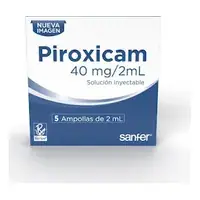 Piroxicam 40 mg solución inyectable, caja x 5 ampollas (Recipe)