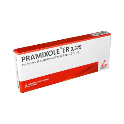 Pramixole ER 0.375 mg tabletas, caja x 10 unidades