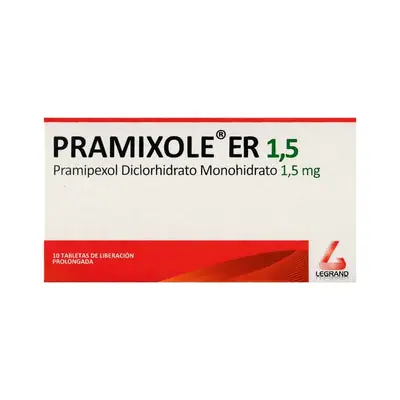 Pramixole tabletas 1.5 mg, caja x 10 unidades
