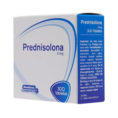 Prednisolona Coaspharma tabletas 5 mg caja x 300 unidades