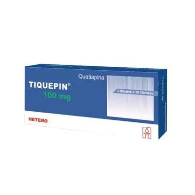 Quetiapina 100 mg x 30 tabletas (Tiquepin)
