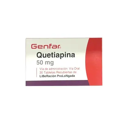 Quetiapina XR tabletas 50 mg liberación prolongada, caja x 30