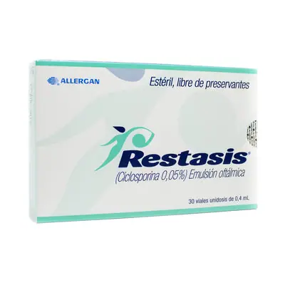 Restasis 0,05 % emulsión oftálmica en viales, caja x 30 viales