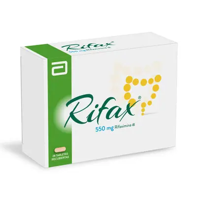 Rifax rifaximina 550 mg, caja x 28 tabletas