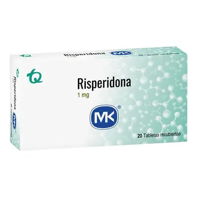 Risperidona MK tabletas 1 mg, caja x 20 unidades