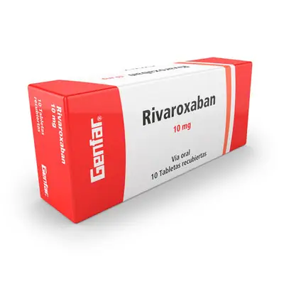 Rivaroxabán Genfar tabletas recubiertas 10 mg, caja x 10
