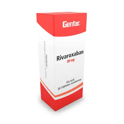 Rivaroxabán Genfar tabletas recubiertas 20 mg, caja x 30