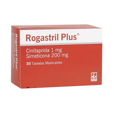 Rogastril Plus tabletas masticables 1 mg/200 mg caja x 30