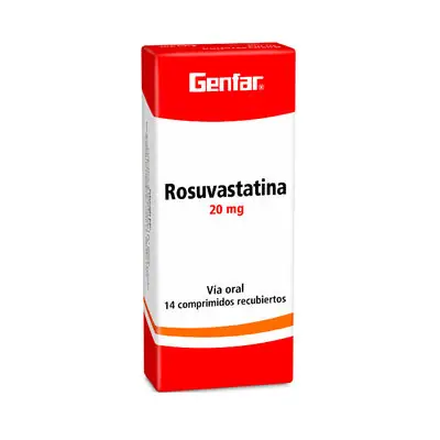 Rosuvastatina Genfar tabletas 20 mg, caja x 14 unidades