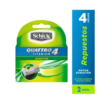 Repuesto Schick Quattro Titanium, x 2 unidades