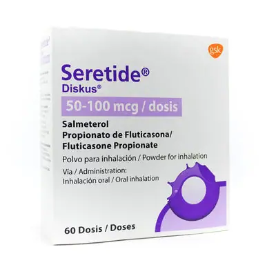 Seretide Diskus polvo para inhalación 50/100 mcg, 60 inhalaciones