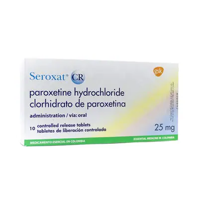 Seroxat CR tabletas 25 mg, caja x 10 unidades