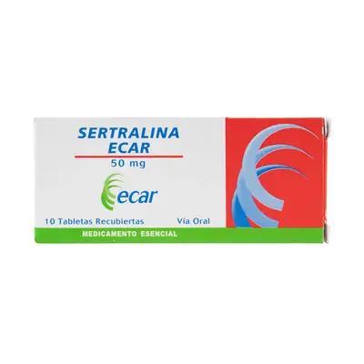 Sertralina 50 mg tabletas recubiertas, caja x 10 unidades