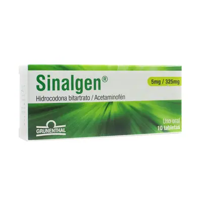Sinalgen tabletas 5 mg/325 mg, caja x 10 unidades