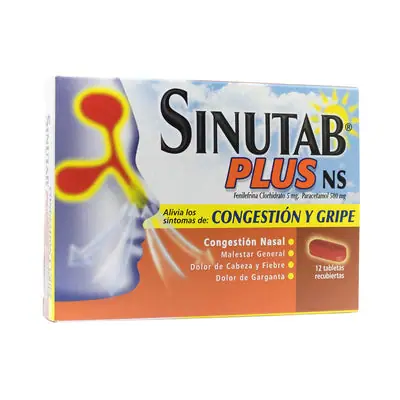 Sinutab Plus NS tabletas caja x 12 unidades