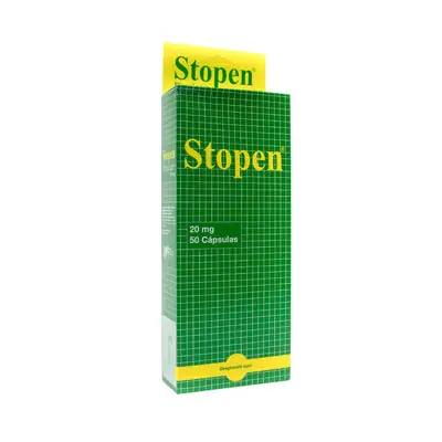 Stopen 25 sobres y 2 cápsulas 20 mg caja