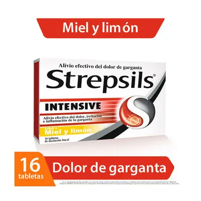 Strepsils Intensive miel-limón tabletas caja x 16 unidades