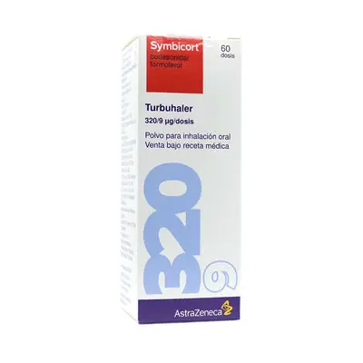 Symbicort Turbuhaler 320/9 mcg inhalador, caja con inhalador de 60 aplicaciones