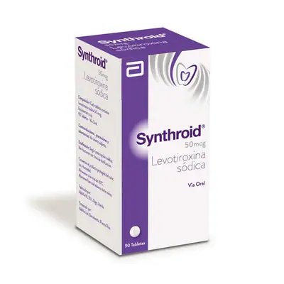 Synthroid tabletas 50 mcg, caja x 90 unidades