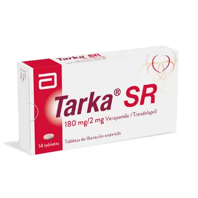 Tarka SR tableta de liberación prolongada 180/2 mg, caja x 14 unidades