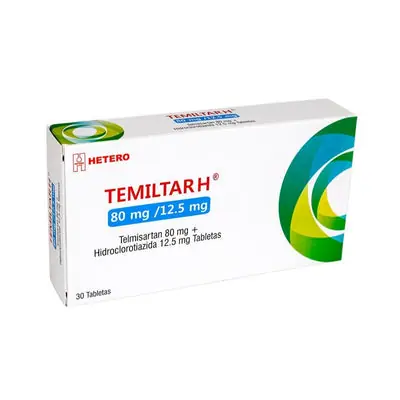 Temiltar H (telmisartán + hidroclorotiazida) tabletas 80 mg/12.5 mg