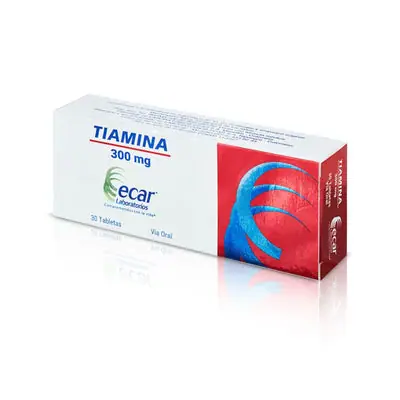 Tiamina 300 mg tabletas recubiertas, caja x 30 unidades