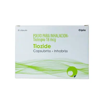 Tiozide cápsulas + inhalador 18 mcg, caja x 30 unidades