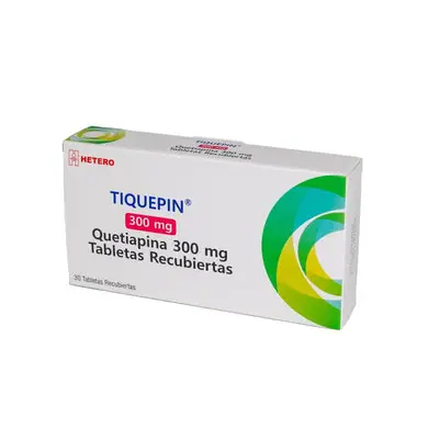 Tiquepin (quetiapina) tabletas 300 mg caja x 30 unidades