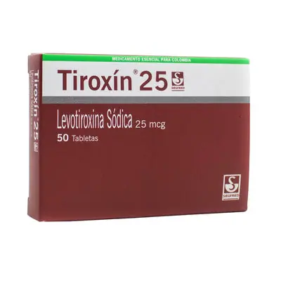 Tiroxin tabletas 25 mcg caja x 50 unidades
