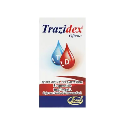 Trazidex Ofteno gotas oftálmicas caja 5 ml