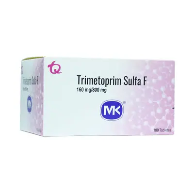 Trimetoprim + sulfametoxazol (Sulfa-F) MK tabletas 160/800 mg, caja x 100 unidades