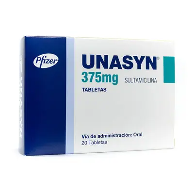 Unasyn tabletas 375 mg, caja x 20 unidades