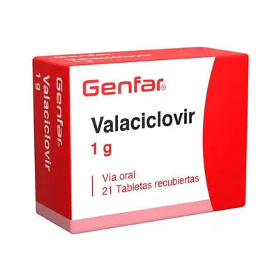 Valaciclovir Genfar tabletas 1 g, caja x 21 unidades